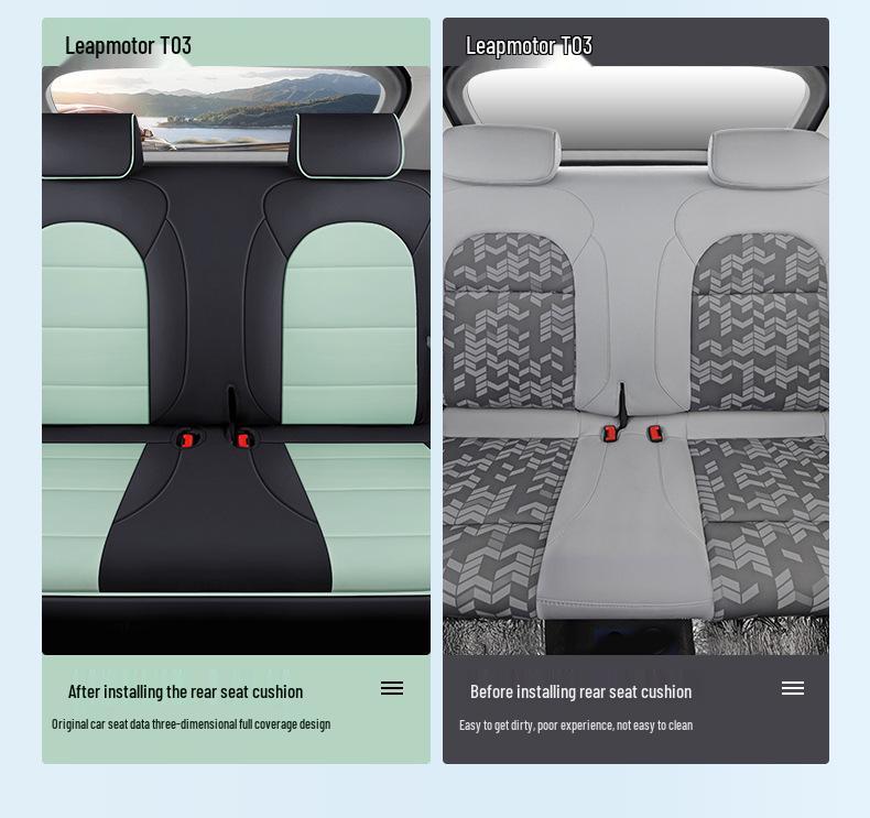 Leapmotor T03 Car Seat Cover: Full Surround, All-Season, Leather Cushion