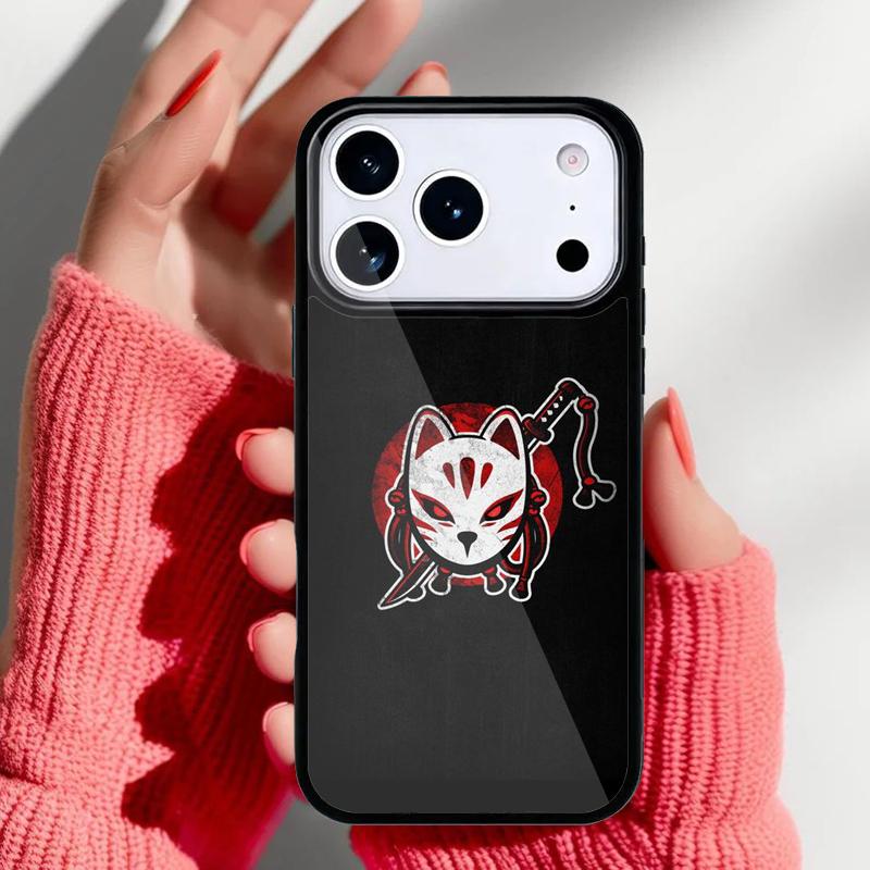 

Японская маска лисы Кицунэ мягкий чехол для телефона для iPhone 17 16 15 14 13 Pro Max Задняя крышка для 12 11 Pro Coque iPhone 15 Plus