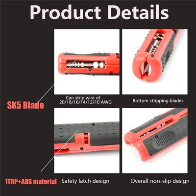 AD23-1PCS Wire Stripper Multi-Function Portable Pen Stripper, Network Cable, Wire, Coaxial Cable, Wire Cutter,10-20AWG