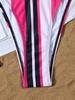 Gestreifter Print Krawatten-Dreieck Sexy geteilter Bikini Badeanzug für Damen