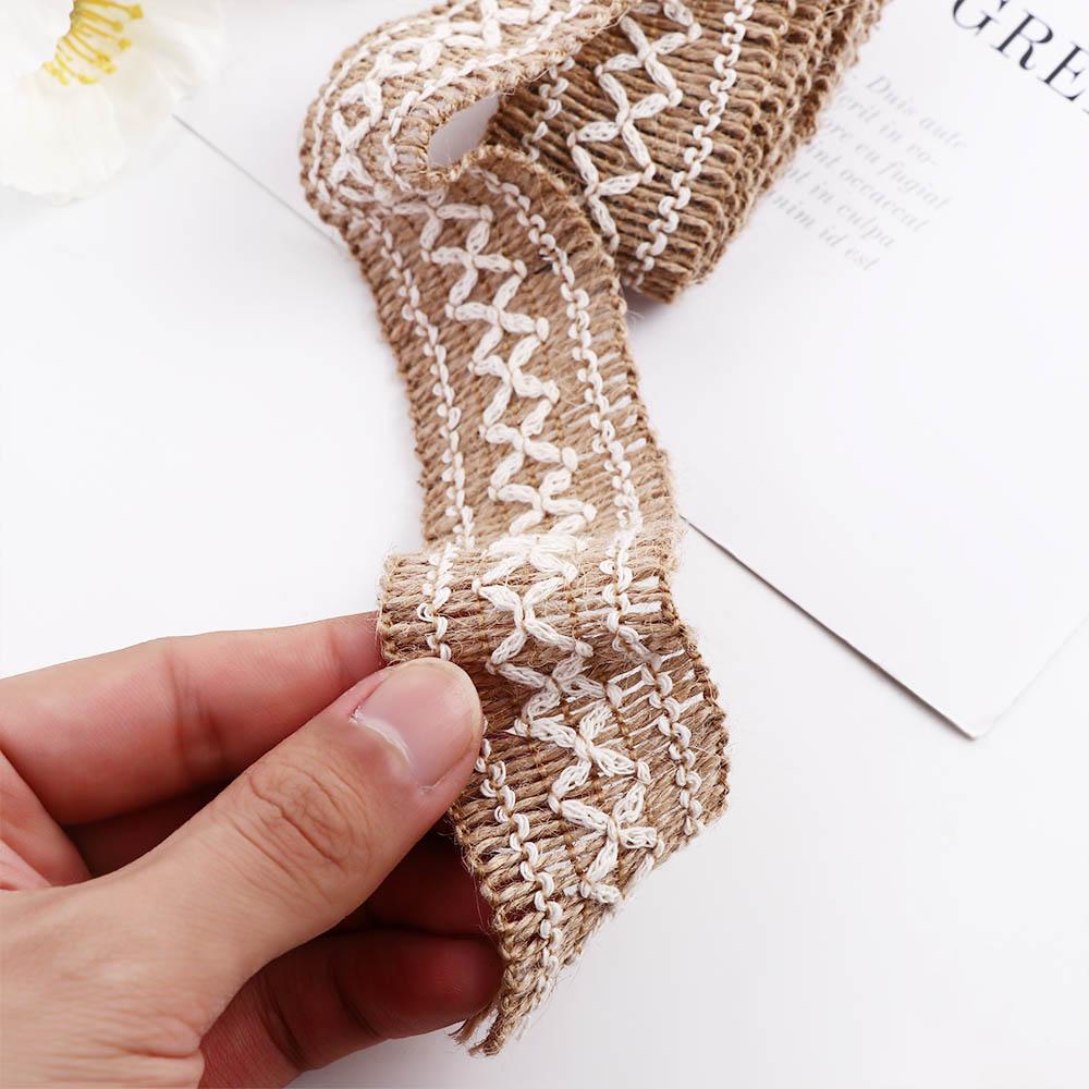 Box Decor Crafts Home Ornament Lace Woven Wedding Party Supplies Jute Ribbon Burlap Roll Hemp Rope