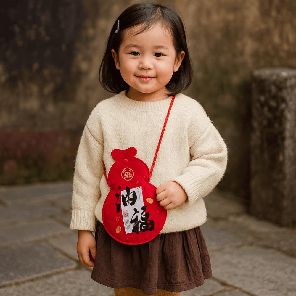 2026 Horse Year New Year Red Envelope Cartoon with Shoulder Straps Money Pocket Hongbao Traditional Red Packet Birthday Gift