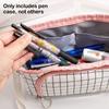 Student Canvas Triangle Stationery Box, Large Capacity Portable Pencil Pouch Stationery Organizer Storage Bag