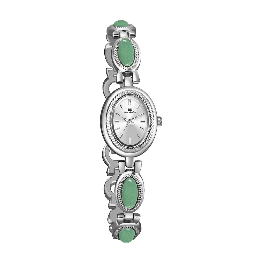 Vintage Women's Watches Elegant Fashion Jade Jewelry Bracelets High Quality Gold Wristwatch Retro Quartz Ladies Dress Watches