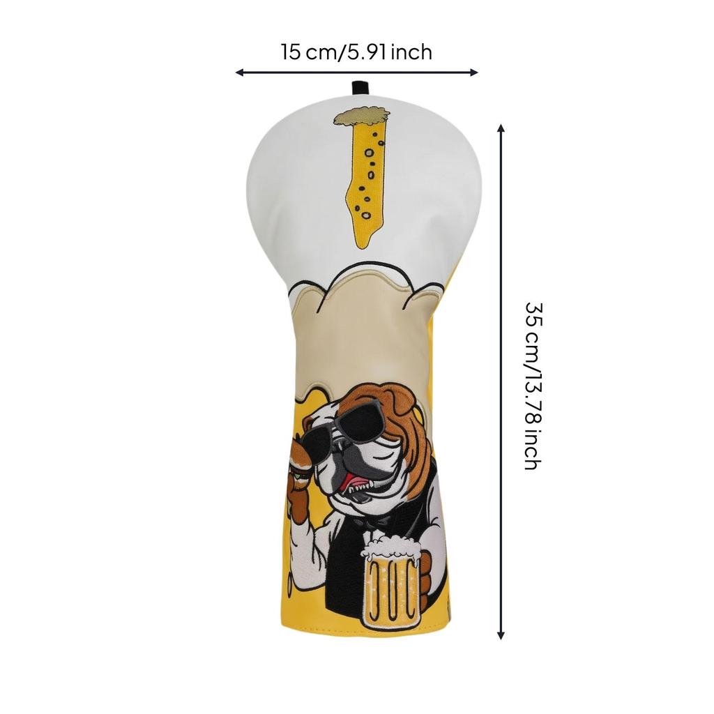 Sturdy Driver Wood Headcover with Pull Tab Scratch-Resistant Leather Head