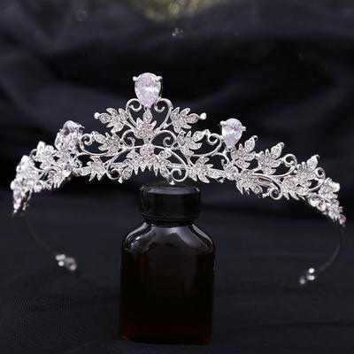 Koreanische hochzeit headwear blatt intarsien mit strass exquisite AAA zirkon braut crown hochzeit geburtstag kleid zubehör