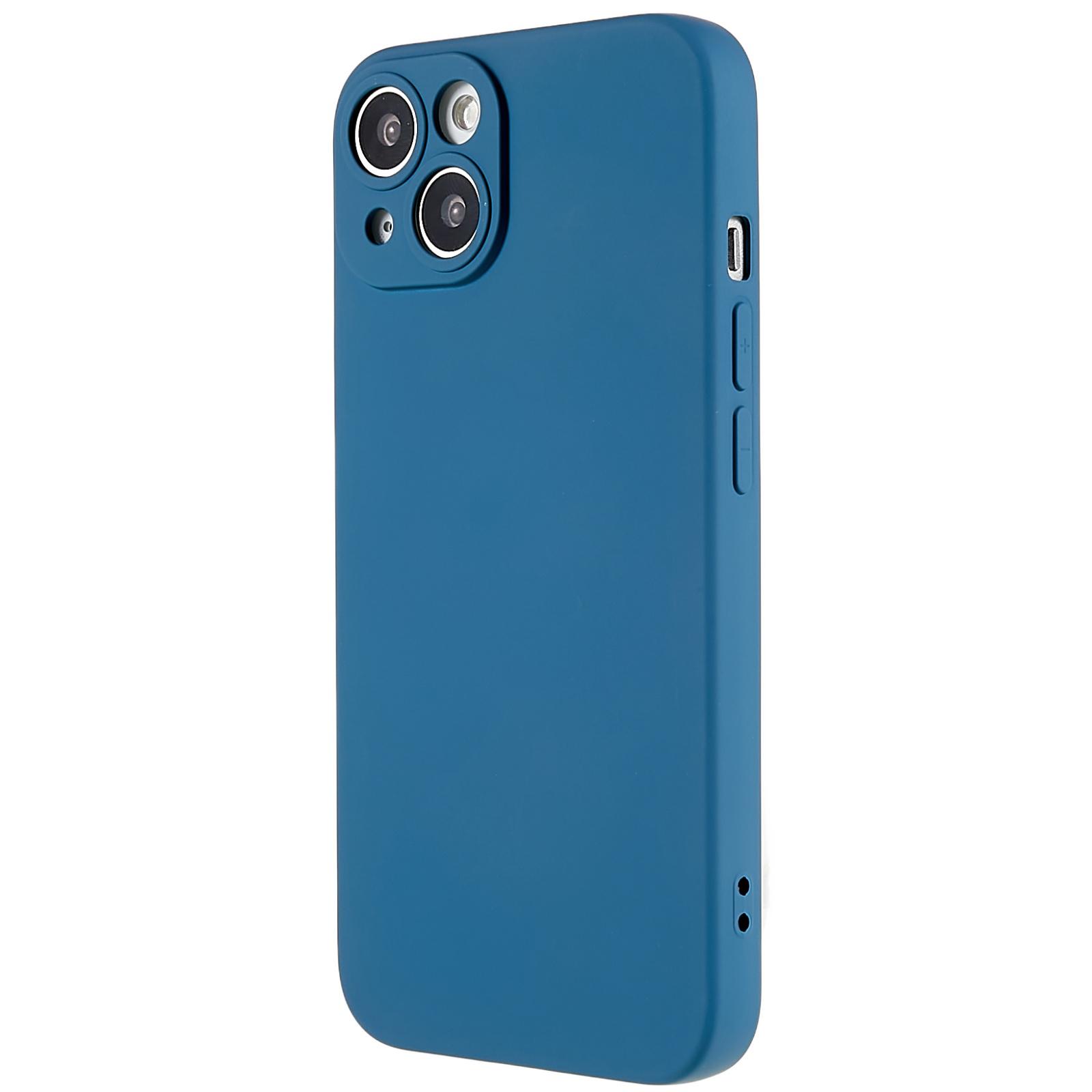 

For iPhone 15 Cell Phone Case Solid Color Anti-scratch 2.0mm TPU Protection Cover Blue