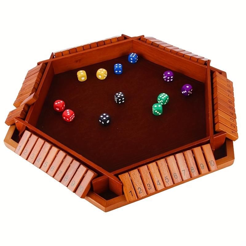 

Dice Game Wooden Box with 12 Random Color Dice - 2-6 Player Tabletop Board Game, Handmade Family Entertainment Travel Souvenir, Dice Games for adults