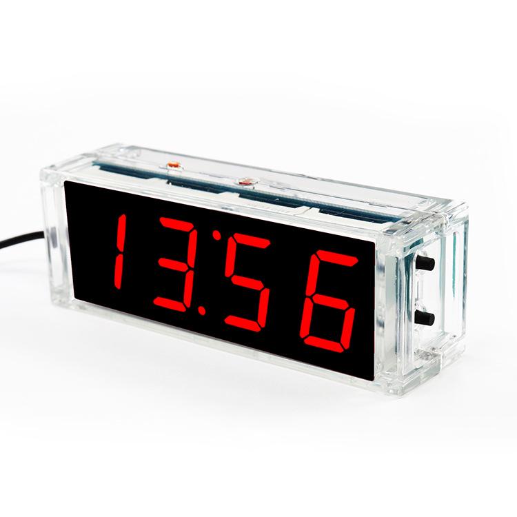 Light-Controlled 1-inch LED Nixie Tube DIY Digital Clock Kit with Microcontroller and Case