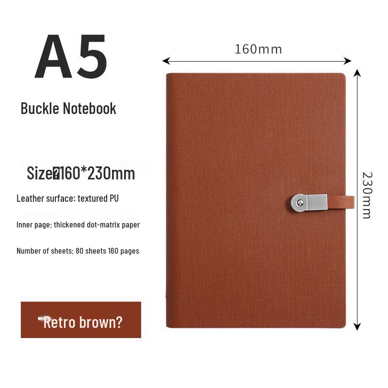 Custom Logo Red Loose-Leaf Refillable Notebook: Detachable Business Office Diary A5