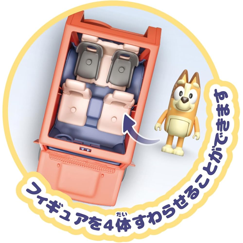 Takara Tomy Bluey Family Car Toy Set with Figures and Accessories for Kids
