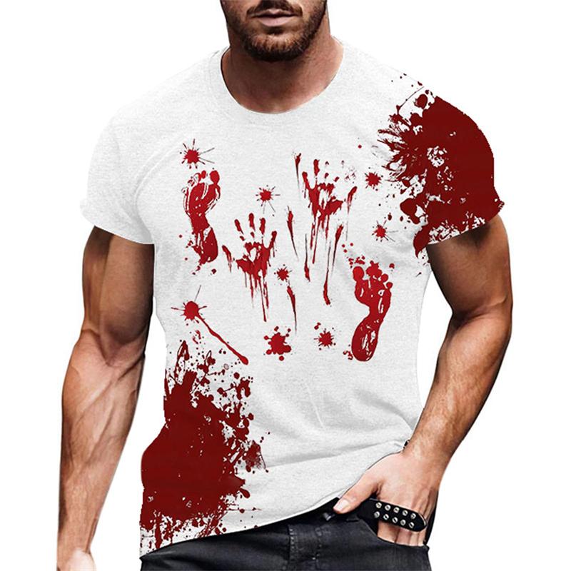 Men's 3D Print Halloween Horror Bloody T Shirt Casual Fashion Street Short Sleeve TShirt Mens Designer Clothes Woman Kid Tee Top
