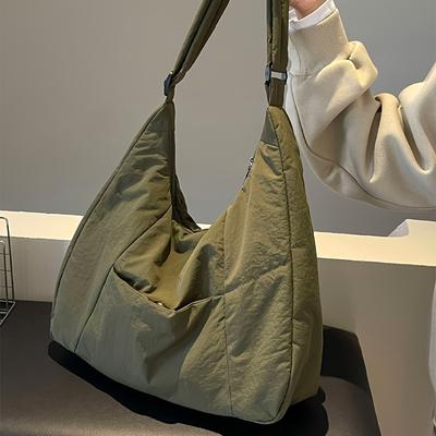 Soft Touch Nylon Shoulder Bag Lightweight, Adjustable Strap, Zipper Closure, Soft Fabric Perfect for Daily, Shopping, Travel, and Outdoor Activities