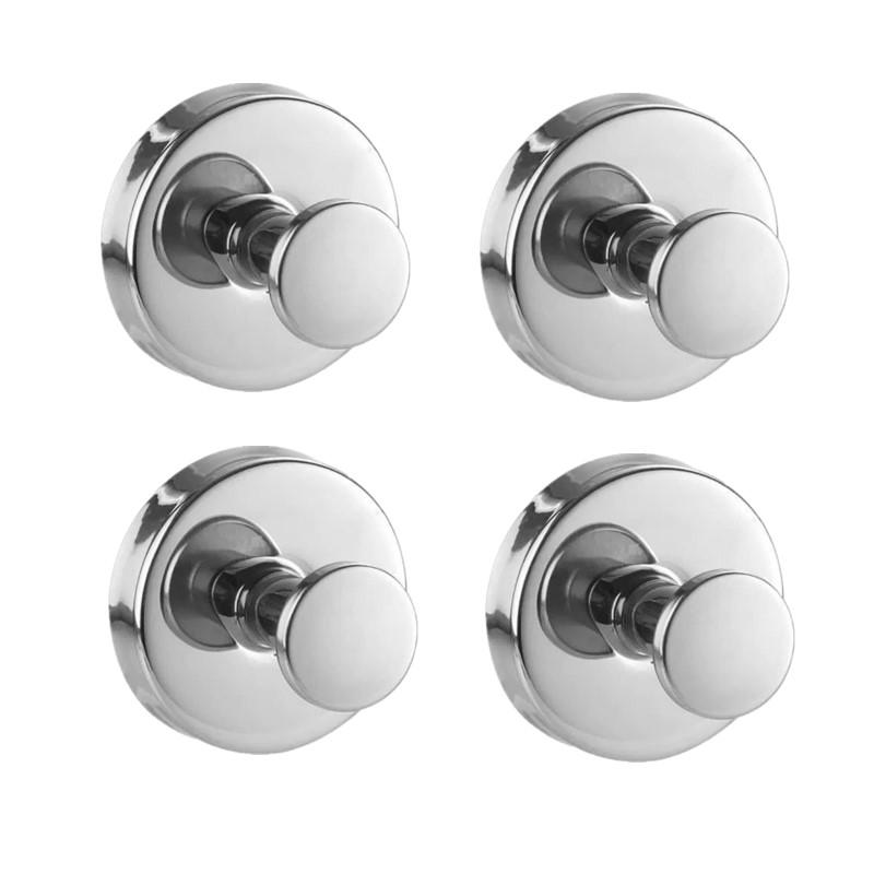 2/4Pcs Reusable Wall Mount Stainless Steel Suction Cup Hooks Waterproof Hangers for Home Office Bathroom