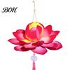 Easy Assembly Craft Kit DIY Lotus Lantern Kit, Handmade Flower Paper with LED Creative Material Set Light, Vintage Decorative Lighting for Wedding