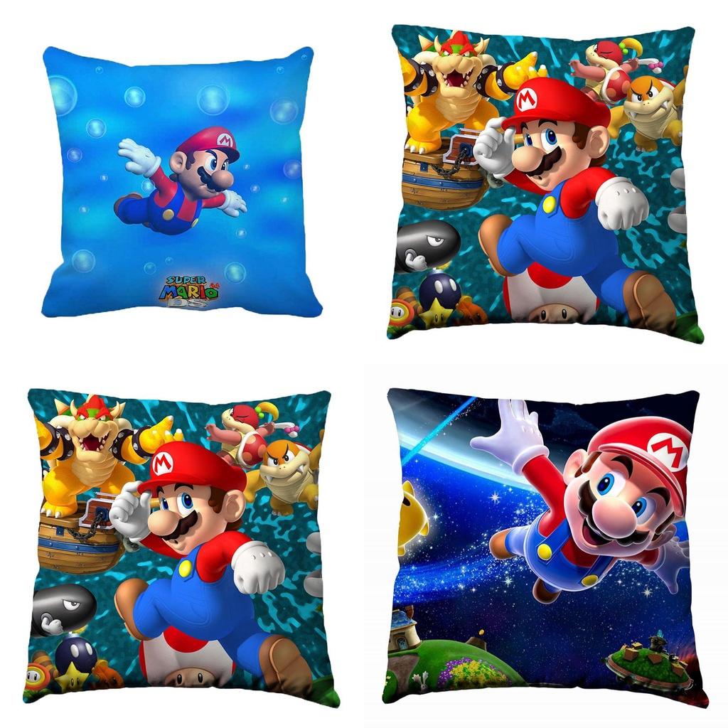 Super Mario Character Cushion Cover 177 Inch Zippered Pillow Case Soft Material Home Decor