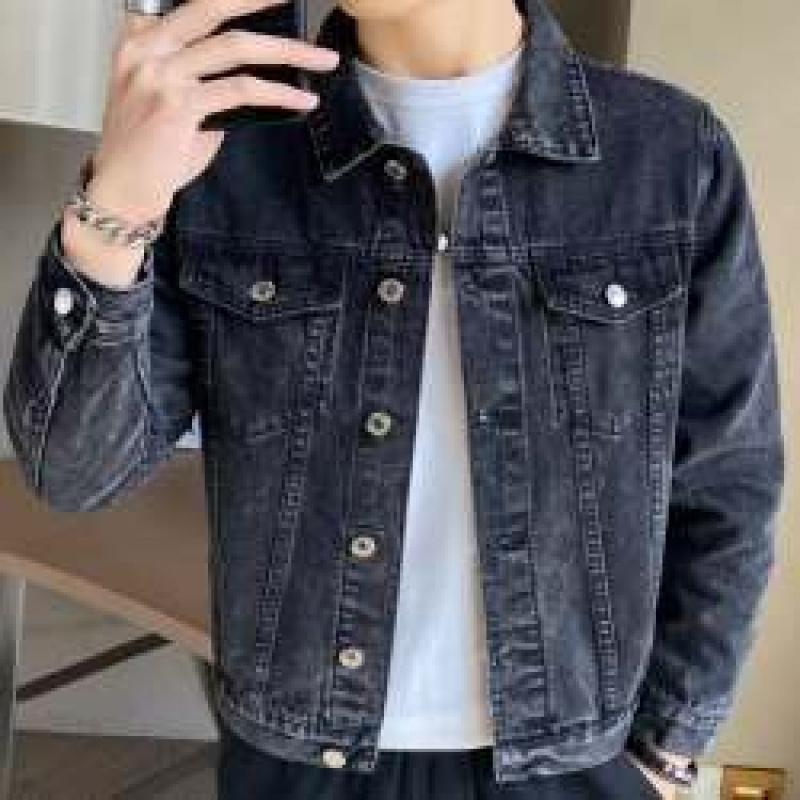 Spring and Autumn Style Hong Kong Style Denim Jacket for Men Loose Fit Handsome Patchwork Top Trendy Korean Version Ins Casual Coat