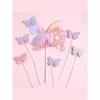 5pcs Ombre Glitter Butterfly Cake Toppers, Rose Gold Foil Balloon Cake Decorations, Sparkling Butterfly Cupcake Picks Butterfly Cake Decor