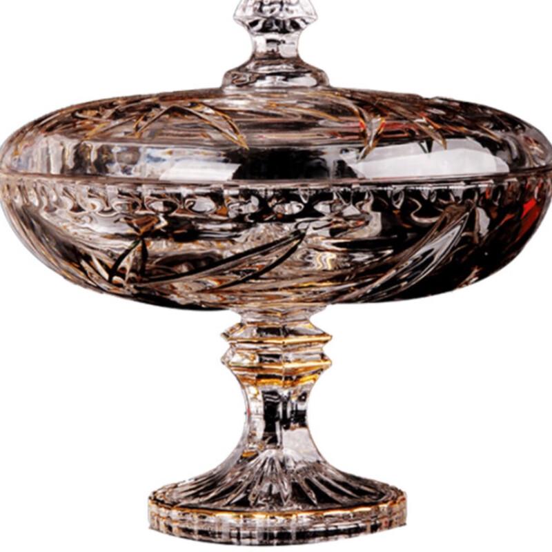 Fulevinci European Crystal Glass Divided Candy & Snack Box