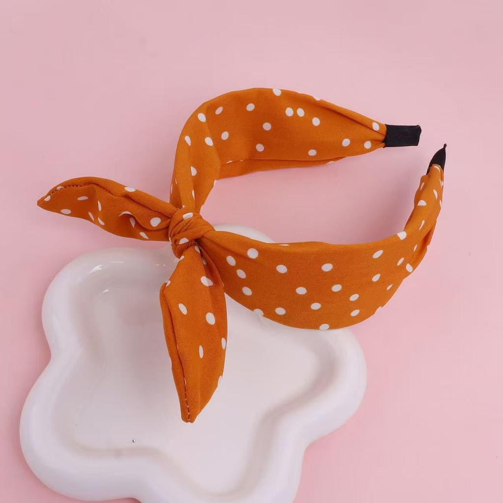 Polka Dot Fabric Bow Headband: Versatile Wide Edge Hair Accessory for Women