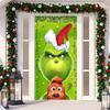 Christmas Door Cover Decorative Hanging Cloth Green Door Cover Christmas Door Curtain New Year Tapestry Door Cover Background