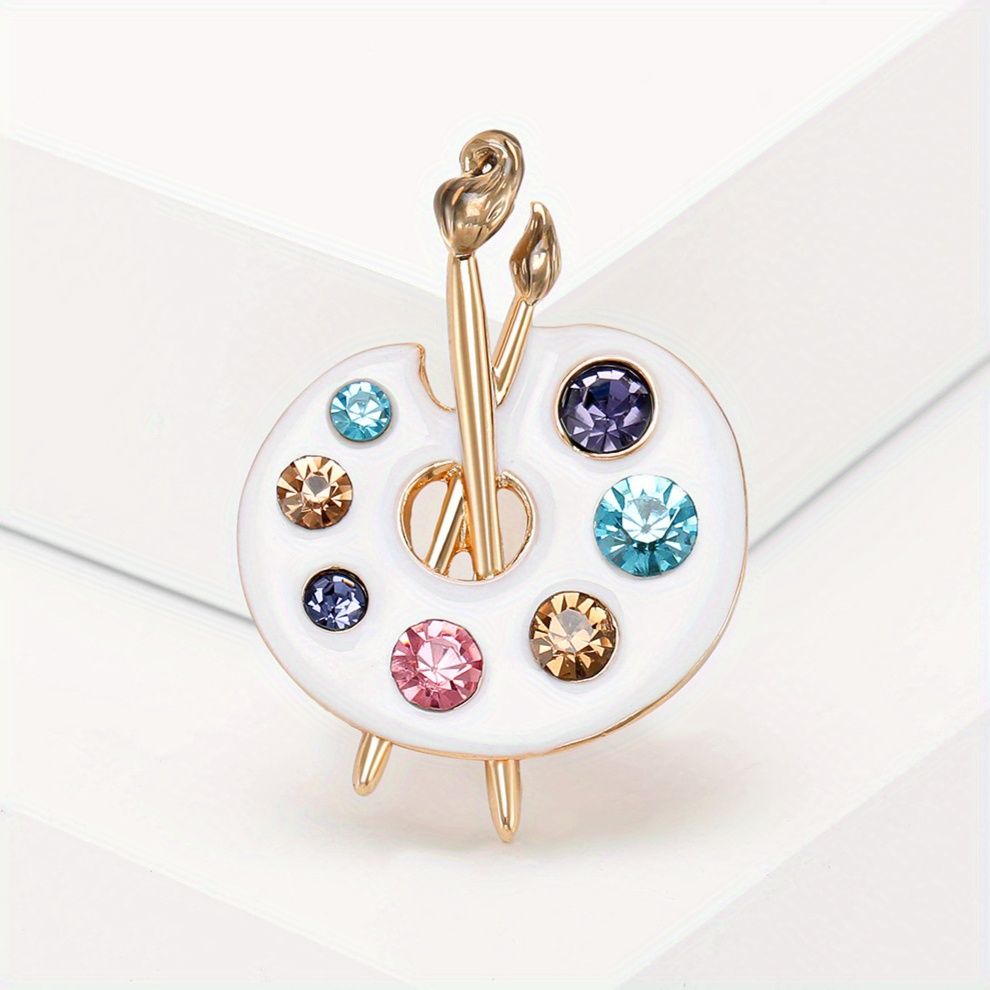 

Oil-splashed Rhinestone Tassel Lollipop, European And American Cross-border Mask, Ballet Brooch One Size білий