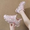BF996-1 Women's Winter Classic Solid Color Tall Martin Boots, Large Size, Comfortable.