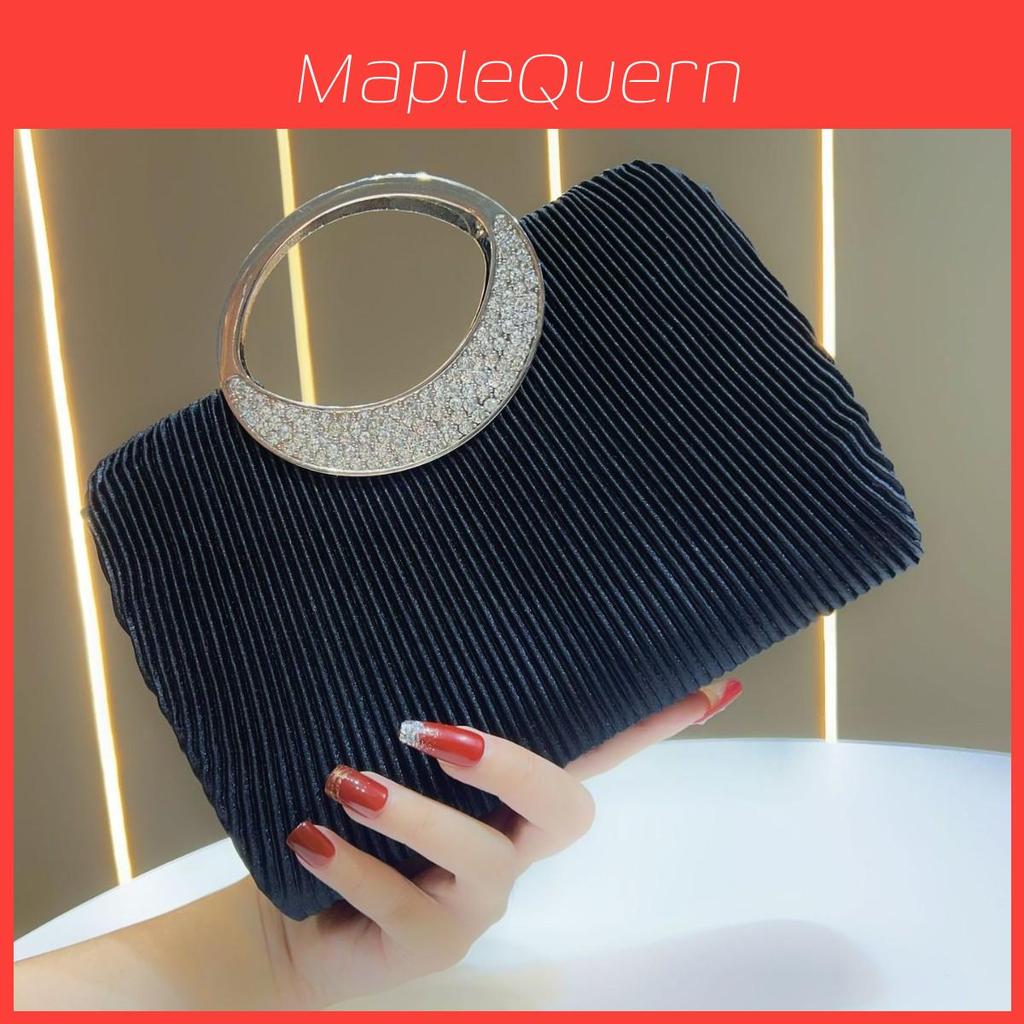 Elegant Evening Clutch Bag With Pleated Design For Formal Events