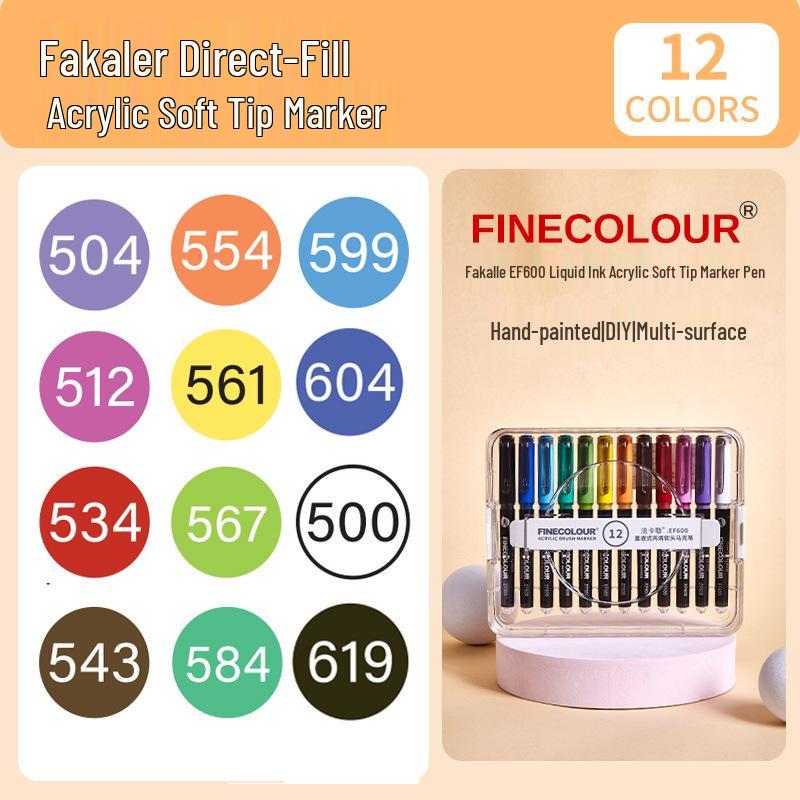 Fakaler Soft Tip Liquid Ink Acrylic Markers for Kids - Stackable Watercolor Pens for Art Students