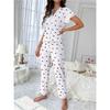Kadın pijama seti pijama 2 parçalı set havadar yumuşak günlük baskılı pijama