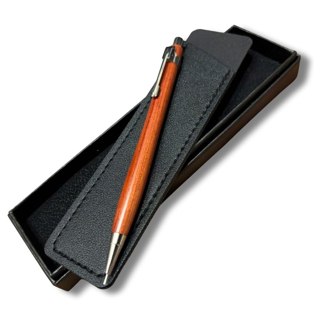 Wooden Shaft Mechanical Gift Box Rare Handmade by Wooden Gift 0.5mm Pencil, Included, Lightweight, Slim, High-Quality, Wood, Artisans, Workshop,