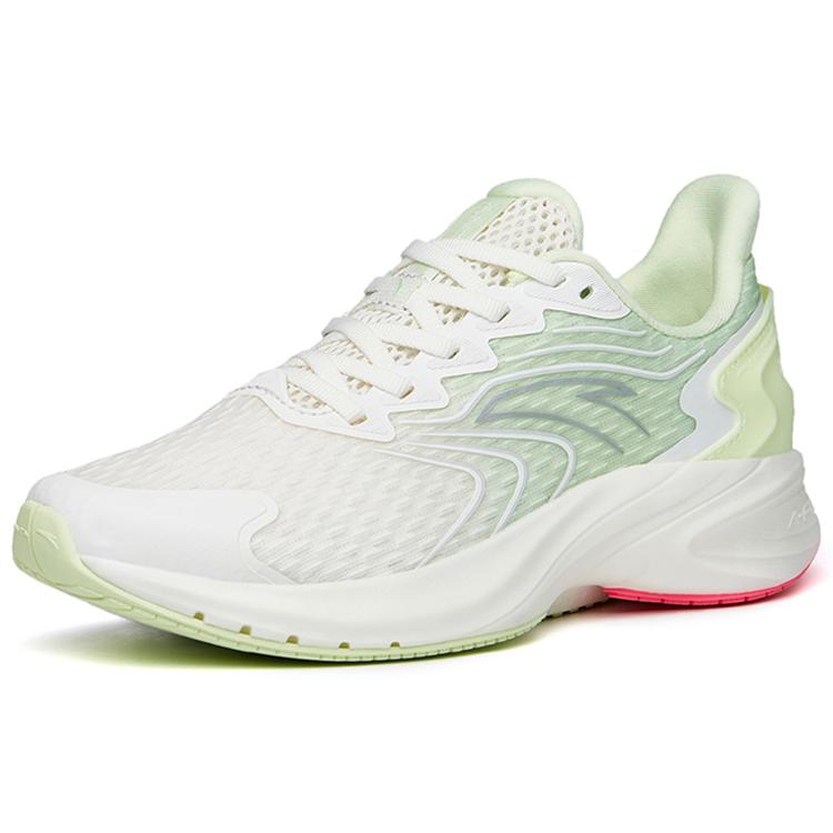 New Anta Antelope Run 2 Durable Breathable Low Top Running Shoes Women's White Green 122225585-1