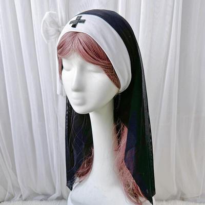 Halloween Abbey Pizzo Fazzoletto da Testa Croce Gotico Stile Suora Copricapo
