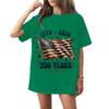 Women's Fashionable Casual Short-Sleeve Neck Printed T-Shirt for the 250th Anniversary of the Founding of the United States