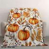 Cozy Soft Flannel Throw Blanket Suitable for All Seasons - Autumn Pumpkin Field Print Bedspread with Fall Harvest, Warm Bedspread for Sofa, Bed,, Cont