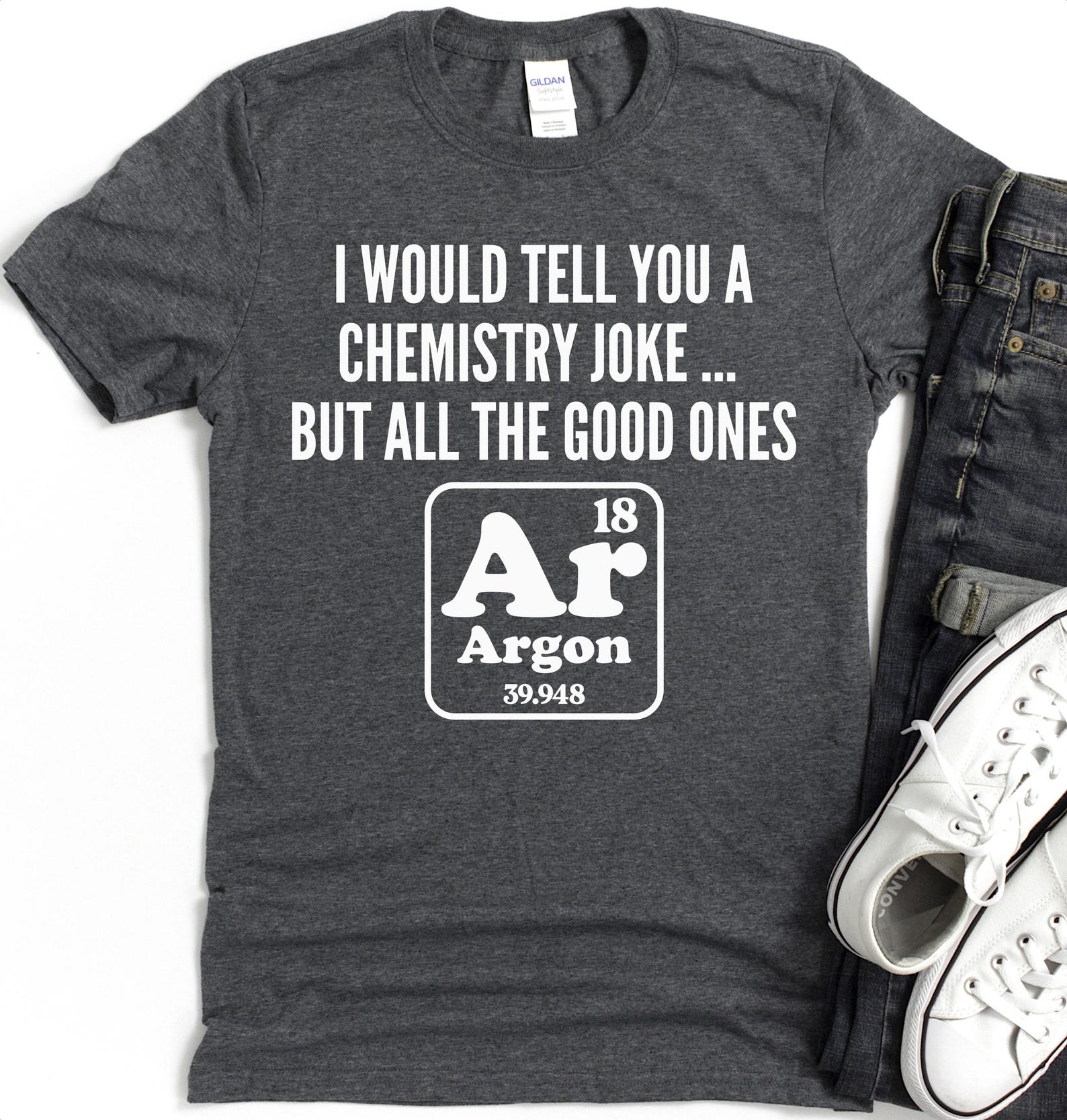Chemistry Joke Argon Periodic Table T-Shirt | Science Humor Tee S