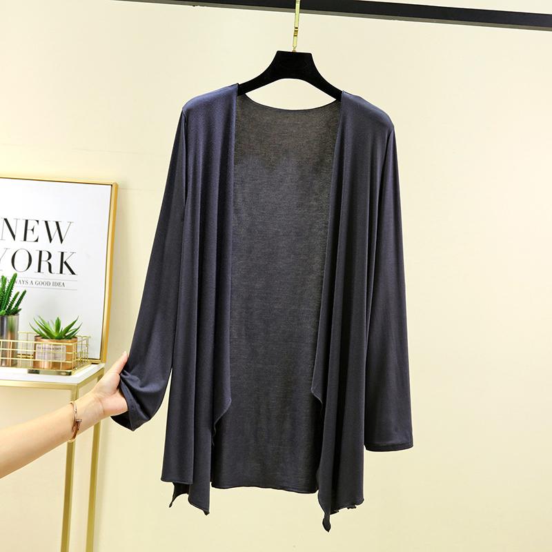 Sommar Dam Ärm Enfärgad Blus Casual Semester Strand Öppen Skjorta Blusar Mode Cardigan