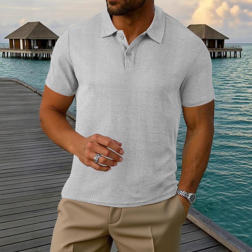 Summer New European and American Men's Short Sleeved Polo Shirt with a Collared T-shirt Top That Is Versatile