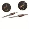 2pcs/set Stainless Steel Cross Locking Lock Tweezer Self Closing Jewelry Soldering Craft Repair Tool Insulated Tweezer Straight Elbow Tip