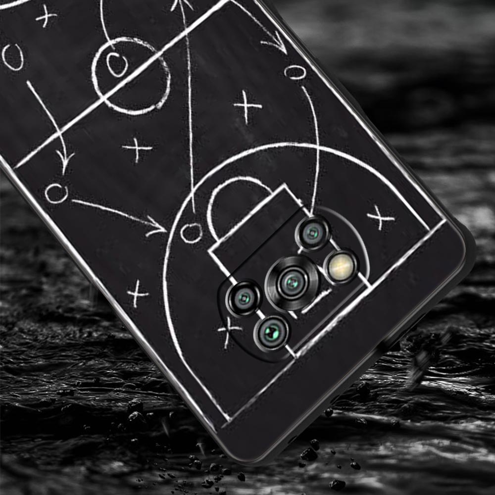 Fußball Basketball Taktiktafel Handyhülle Cover für Xiaomi Poco F7 Ultra F6 F5 F4 F3 X6 X5 X4 X3 NFC C51 C55 M4 GT Weiches TPU