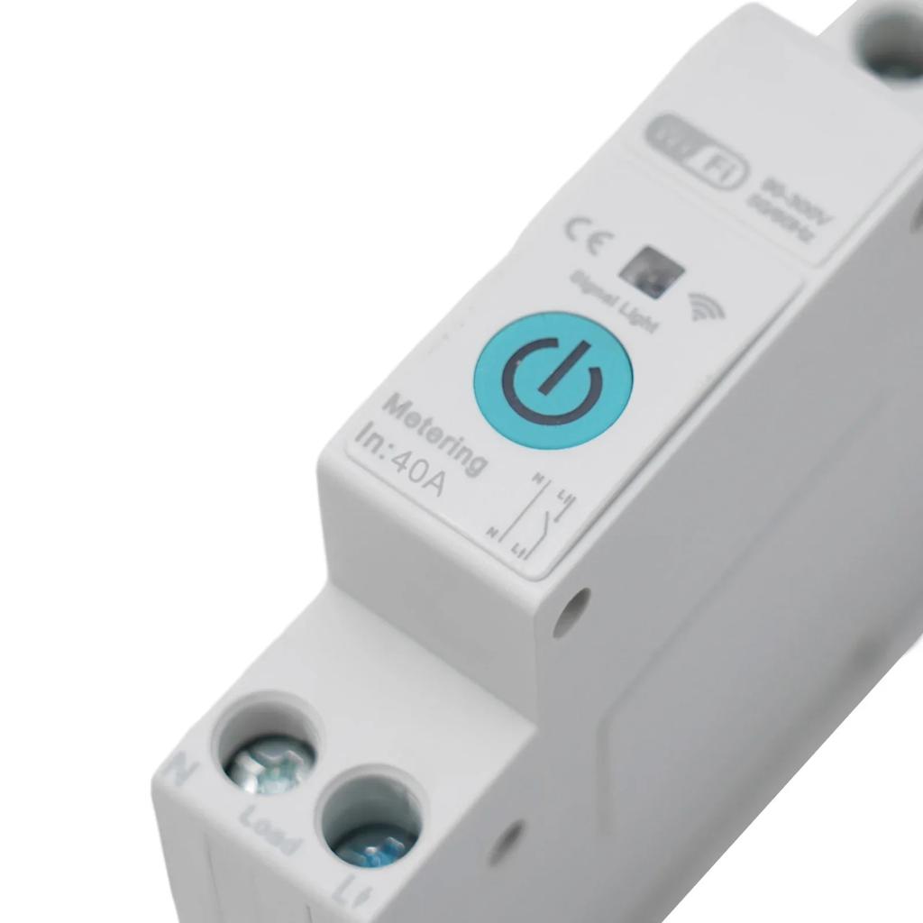 Smart WIFI DIN Smart Switch 1P40A With Metering For Tuya Remote Control Home Circuit Breaker With Metering Breaker Security Protect TuyaAPP
