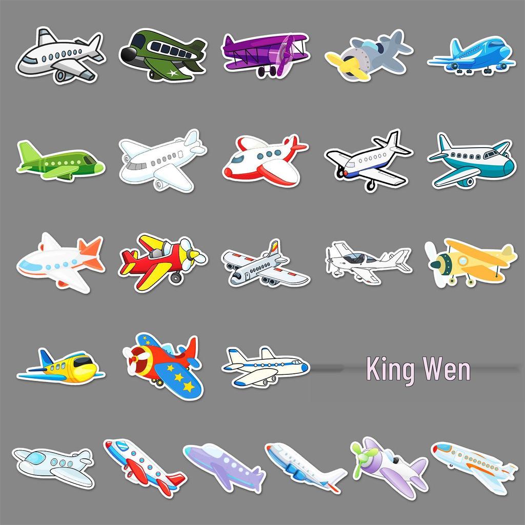 Aircraft Cartoon Vehicle Stickers: 101 Cute, Waterproof Decorations for Suitcases & Phone Cases.