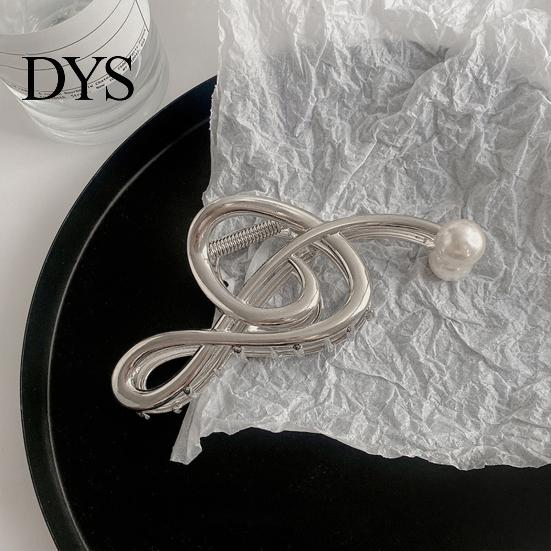 Unique Hair Clip Claw Musical Note Shape Faux Pearl Wedding Back Head Shower Decorative Accessory