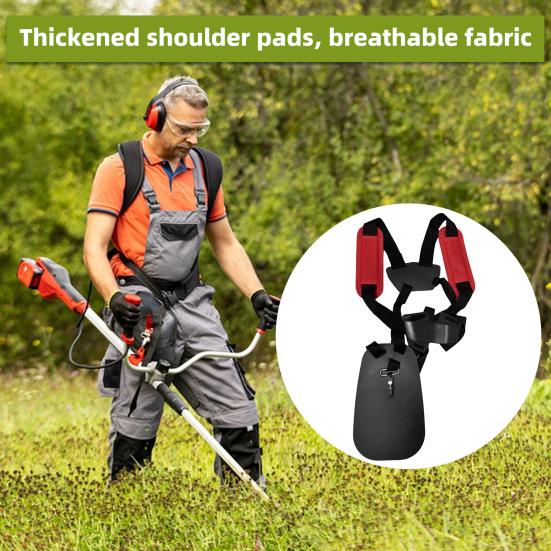 Universal Trimmer Harness Adjustable Strimmer Harness Padded Double Shoulder Straps with Belt for Brush Cutters Garden Grass Trimmer