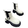 Autumn muffin thick-soled short boots versatile new belt buckle cigarette tube single boots heightening Martin boots women