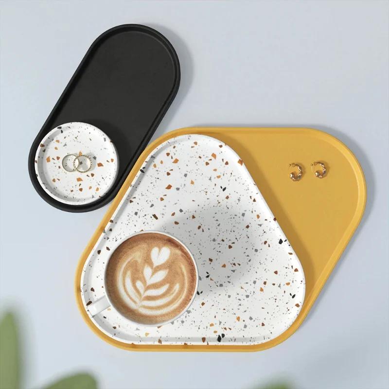 Top Quality Geometric Plaster Tray Silicone Mold Large Size Concrete Storage Dish Triangle Coaster Resin Molds Home Decoration