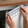Stainless Steel Over-Door Five-Hook Rack for Kitchen Cabinets - Punch-Free Towel and Clothes Holder.