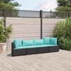 Vidaxl 4-Cz. Set da Salotto per Giardino, Cuscini, Rattan Nero PE