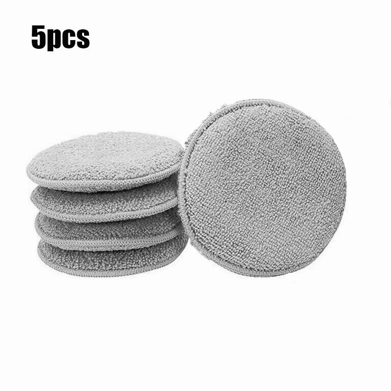 Car Polishing Waxing Sponges Pad 5 Inch 125mm Microfiber Round Motorcycle Auto Wax Applicator Polish Foam Sponges Cleaning Tools