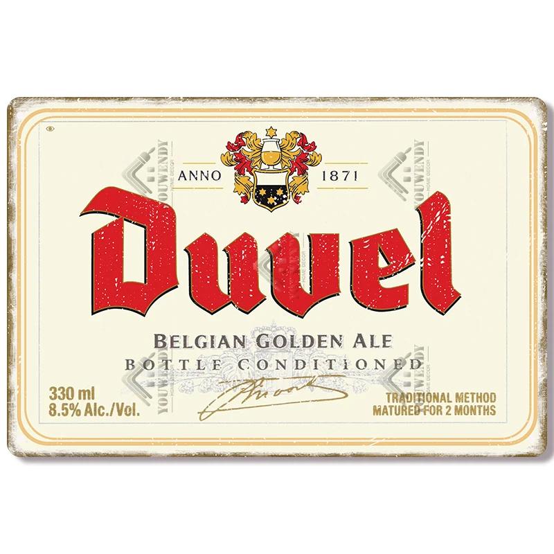 Metal Tin Sign Poster for Pub Bar Man Cave Club Wall Decoration Vintage Belgium Beer Brand Decorative Plaque Xcm